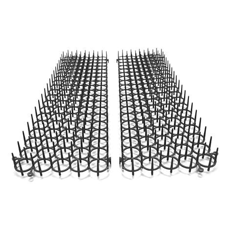 QAZQA Lot de 4 Grilles Anti-nuisibles - Pic Anti Pigeons, Oiseaux, Chats - Repulsif Naturel et Ecologique pour Jardinières et Potagers - Protection Immédiate - Découpable et Modulable - 49 X 14 CM (1/5)