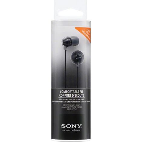 Sony MDREX15LPB Cuffie In-Ear, Auricolari in Silicone, Nero (1/5)