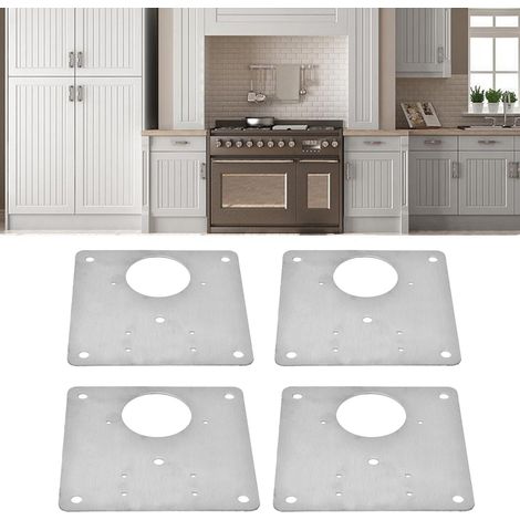 4 jeux/vente de plaques de fixation de charnières en acier inoxydable, kit de réparation et d'installation de charnières de porte d'armoire (1/5)
