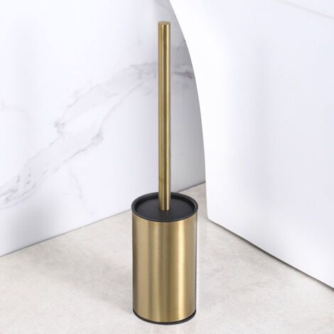 Pair Lntyq Porte-Brosse WC Rond en Acier Inoxydable doré Autonome pour Salle de Bain (doré)
