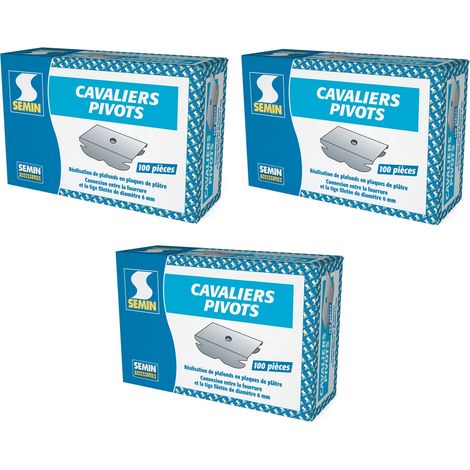 Bride de Fourrure Cavalier Pivot Semin - pour Plafond Suspendu - boite de 100 (lot de 3)