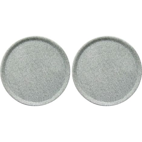 Assiette à pizza ronde, porcelaine, motif: granite, conviennent pour la lave-vaisselle et les fours à micro-ondes, ⌀330 mm, gris (Lot de 2)