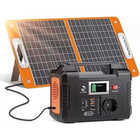 Centrale Électrique Portable - BEXTCOK - 200W 151Wh - Panneau solaire pliable 60W - Batterie lithium - Sortie AC 200W