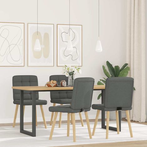 Lot de 4 Chaises à manger,Chaise de cuisine gris foncé tissu CFW80391 (1/5)