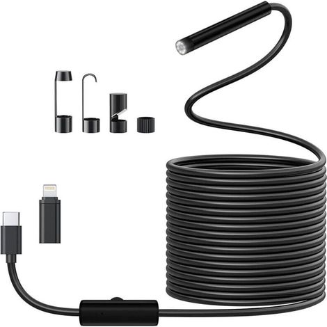 Camera Endoscopique D\'inspection 1920 HD Serpent avec 8 LED Pas de WiFi Camera Inspection Canalisation pour Android et iOS5M (1/5)