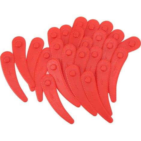 Lot de 25 lames de coupe-bordures en ABS flexible à coupe rapide pour tondeuses Bosch rouges (1/5)