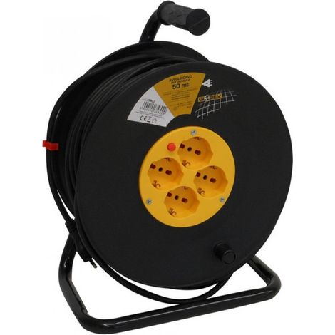 Avvolgicavo Elettrico Cavo mt. 50 Spina 16A/4 Prese 10-16A Schuko