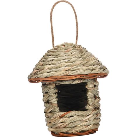Cage à oiseaux tissée à la main en forme de nid d'oiseau, fabriquée à partir d'herbe d'hibiscus – 13×8 (1/5)