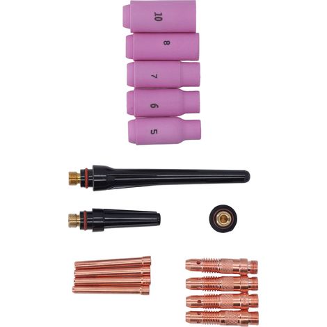Kit d'accessoires pour torche de soudage TIG 16 pièces, consommables pour torche de découpe plasma en cuivre et céramique pour WP 17 18 26 (1/5)