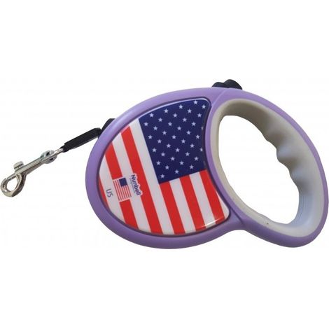 TrAdE Shop Traesio - Guinzaglio America Flexi Retrattile 5 Mt Nastro Allungabile Avvolgibile Estensibile Per Cane Fino A 18kg -