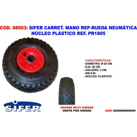 Roue de Chariot de Stockage Plastique 260x75 Axe 20 mm