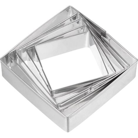 Stainless Steel Square Shape Cookie Cutters Set of 5 (1/5)