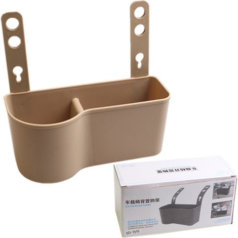 Organisateur de siège auto - Grand rangement pour boissons, collations et téléphones (Beige) (1/5)