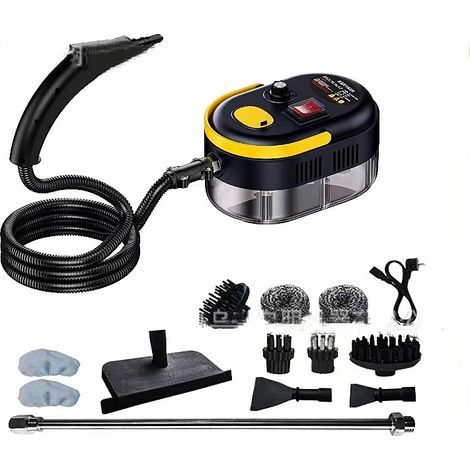 Nettoyeur vapeur haute pression portable haute température 1 500 W pour joints, carrelage, voiture, cuisine et salle de bain (ensemble de luxe 13 pièces) - Blanc (1/5)