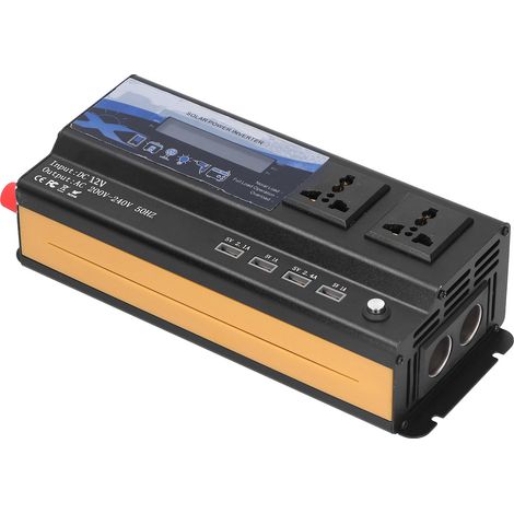 Onduleur Voiture 6000W Pointe Sinus Modifié Convertisseur Chargeur 12V 4 Ports USB Prise avec Lumière LED Multicolore (1/5)