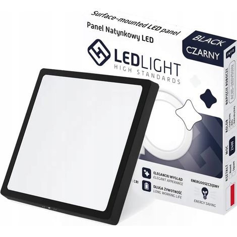 Lámpara LED cuadrada de montaje en superficie para panel de techo LED de 18 W con CCD, sin parpadeo. (1/5)