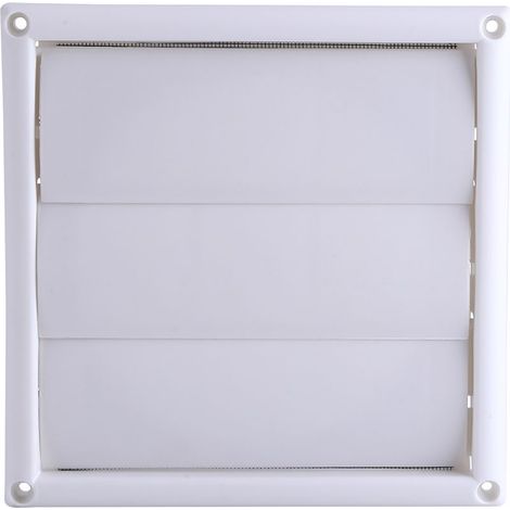 Grille d'aération en plastique 3 volets pour conduit mural, 20x20cm, avec filet de protection -KZQ (1/5)