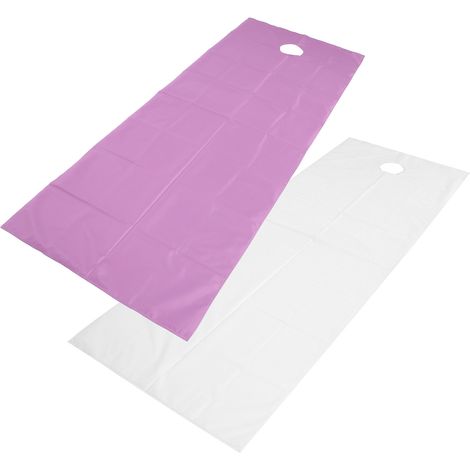 2 pièces Draps Jetables Respirants Imperméables en Polyester pour Table de Massage - Blanc Violet (1/5)