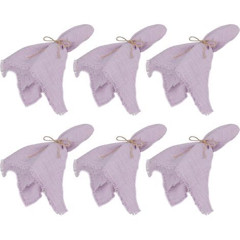 Serviettes en coton avec tapis de table en-tass violet clair (1/2)
