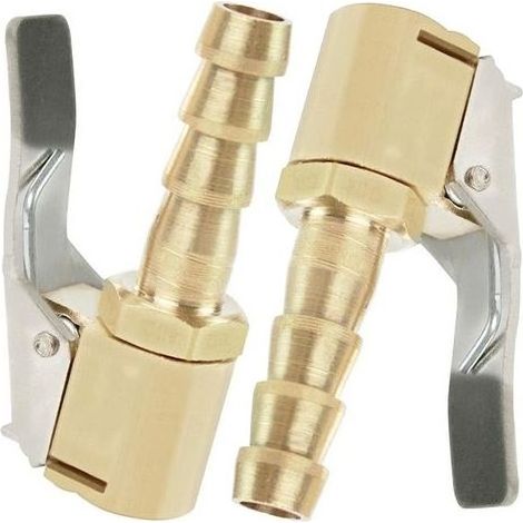 2 Pièces Embout de Gonflage,Embout Gonflage Pneu Voiture,Embout Gonfleur avec Clip,Gonflage Valve Clip Pince Connecteur Adaptateur,pour Valves de Pneu,en Laiton,8mm (1/5)