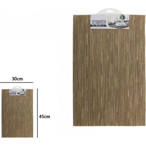 TrAdE Shop Traesio - Tovaglietta Tovagliette All'americana Colazione Cucina 30 X 45 Cm Marrone 72291 -