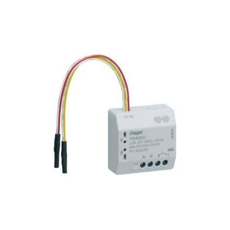 Hager – Module émetteur/récepteur radio KNX 230V AC – 2 entrées binaires, 1 sortie binaire – Contrôle sans fil KNX RF – Pour domotique moderne