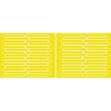 Pfeilaufkleber 10x2cm 60 Stück gelbe glänzende Aufkleber