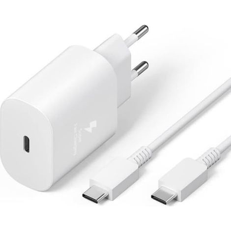 Chargeur rapide 25 W USB-C pour Samsung Galaxy A13 5G, A33, A53, A34, A54, A14, A52, A72, S23, S22, S21 Ultra, S21 Fe, S21 Plus et S20 (1/4)