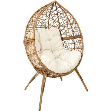 Fauteuil Design & Coussin "Œuf" 150cm Naturel