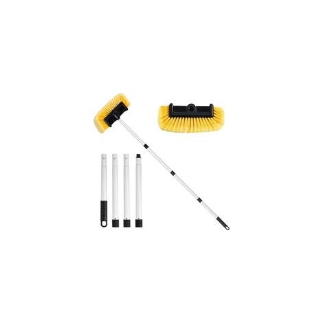 Brosse de lavage de voiture à long manche de 157,5 cm à poils doux pour laver la voiture Brosse de nettoyage télescopique en aluminium pour voiture, SUV, camion, van, caravane, bateau, panneau solaire