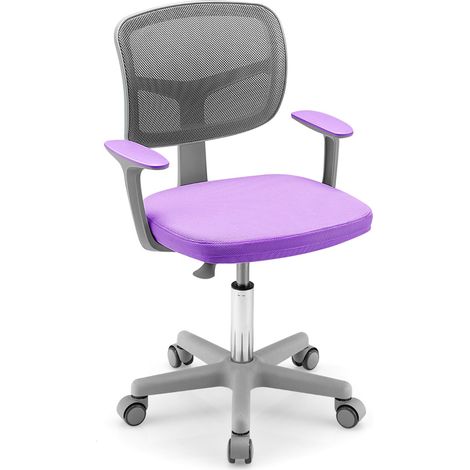Sedia per scrivania per bambini con altezza regolabile, Sedile girevole a rete Viola (1/5)