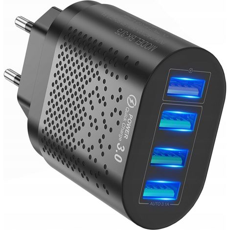 Cargador de pared Quick Charge 3.0 4x USB 48W Koanni la15CZARNA (1/5)