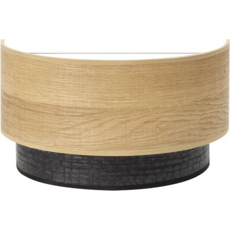 Colet Schwarz/Klar Holz Wandleuchte 1xE27 FABRILAMP