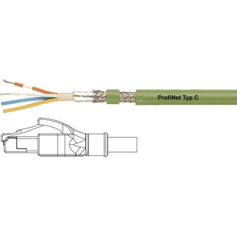 Câble de liaison réseau informatique, PROFInet C [1x RJ45 mâle - 1x RJ45 mâle] Helukabel PROFInet C PUR CMX RJ45-IP20 806410 CAT 5e SF/UTP vert 1. X183171 (1/2)