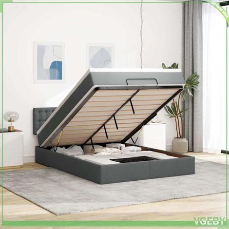 Lit ottoman - 3312479 - 140x200 cm - Rangement hydraulique & LED intégrée - Matelas ressorts ensachés 20 cm (1/5)
