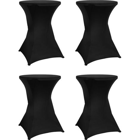 Stehtisch-Rock-Set - 4-teilig -∅80–85 x 110 cm – Stehtischdecke – Waschbar und elastisch – Schwarz (1/5)