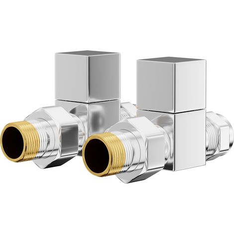 Dias Chrome Square Straight Radiator Valves (1/5)