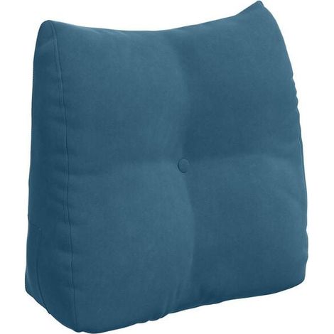 Coussin bleu, 45 x 24 x 50 cm, velours. (1/5)