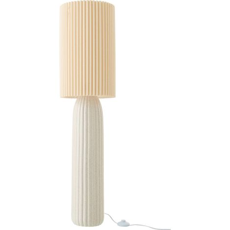 Lampadaire en céramique blanc cassé cannelé - blanc cassé (1/5)