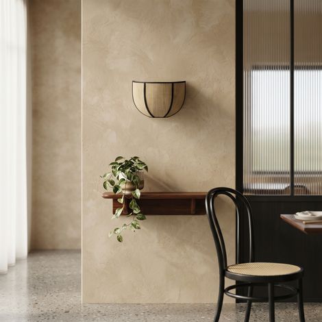 Aplique de Pared con Pantalla de Rafia Beige  Serie LUNA (1/5)