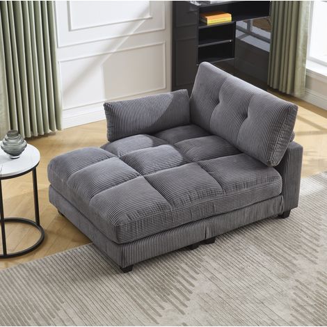 Sillón relax individual gris con portavasos, bolsillo lateral, USB y 140 x 112 x 81 cm HAVRYA (1/5)