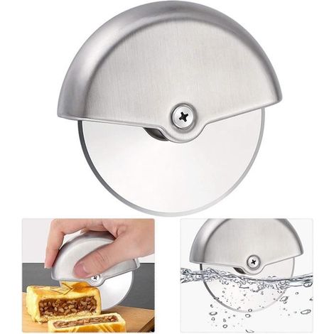Roulette à Pizza en Acier Inoxydable,304 Coupe Pizza Roulette Couteau Patisserie Lame en Acier Inoxydable avec Lame de Diamètre 8cm (1/4)