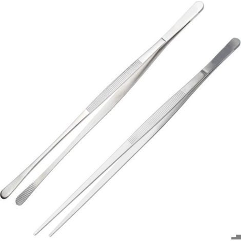 Pince Cuisine - Acier Inoxydable - 30 cm - Pour Barbecue Cuisson et Préparation Alimentaire - Lot de 2 (1/4)