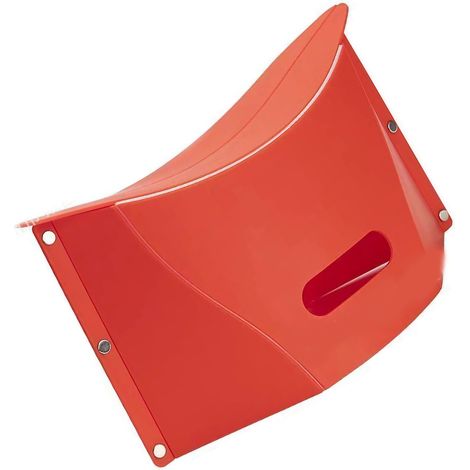 Tabouret pliant de voyage portable avec panier de transport, tabouret bas en plastique rouge (1/5)