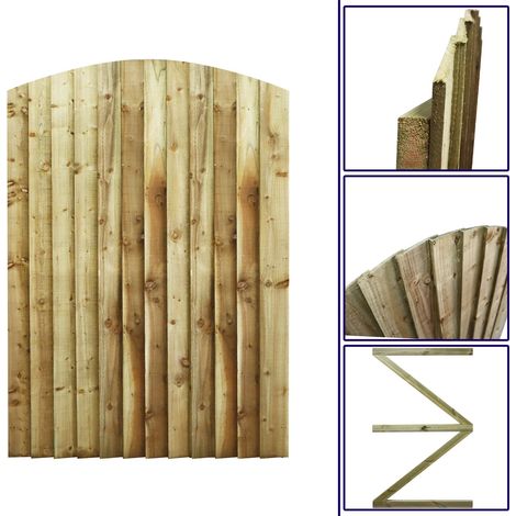 Premier 6ft Feather Edge 120cm Wide Semi-Braced Arch Top Gate (1/5)