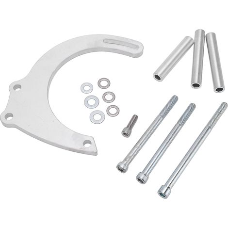 CNC-gefräste Lichtmaschinenhalterung aus silberfarbenem Aluminium, Ersatzteilset für die Wasserpumpe des Chevy Small Block (1/5)