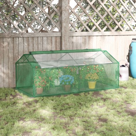 Petite serre de jardin avec fenêtres à deux niveaux, serre pour potager et balcon, bâche en PE, 180 x 90 x 70 cm, verte