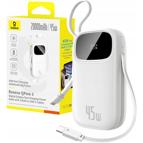 Powerbank Baseus EnerFill FC31 Qpow 3 20000 mAh 45W Weiß (P10082105213-00)
