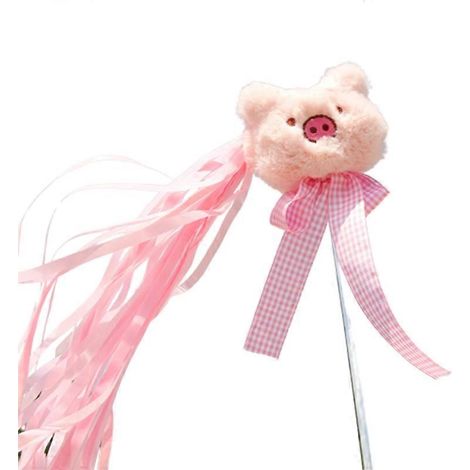 Katzenangel-Federspielzeug mit Glöckchen, rosa Plüschschweinchen mit Acryl-Sitzstange, Geschenk für Katzen