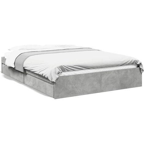 Maison Exclusive - Bettgestell mit Schubladen Betongrau 150x200 c (1/5)